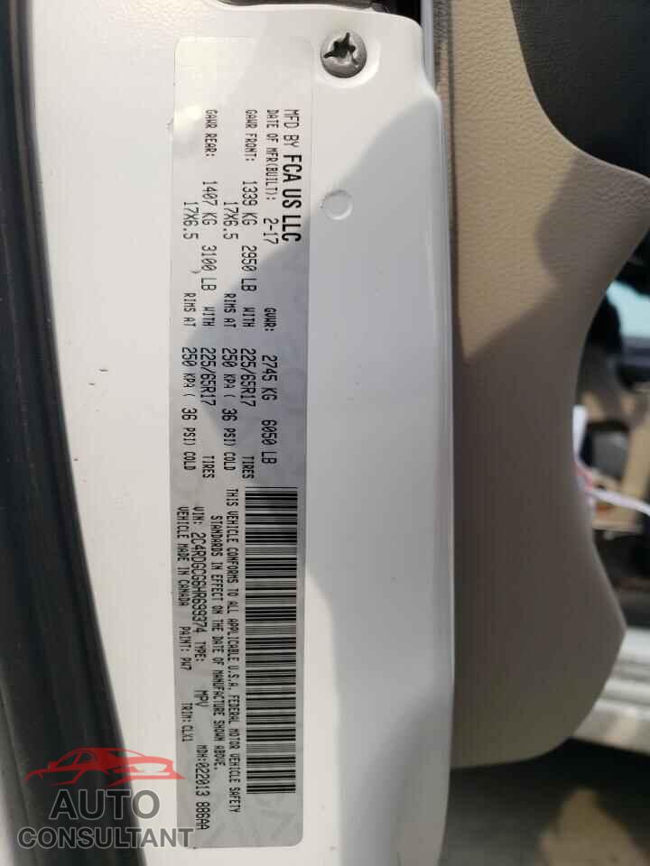 DODGE CARAVAN 2017 - 2C4RDGCG6HR699374