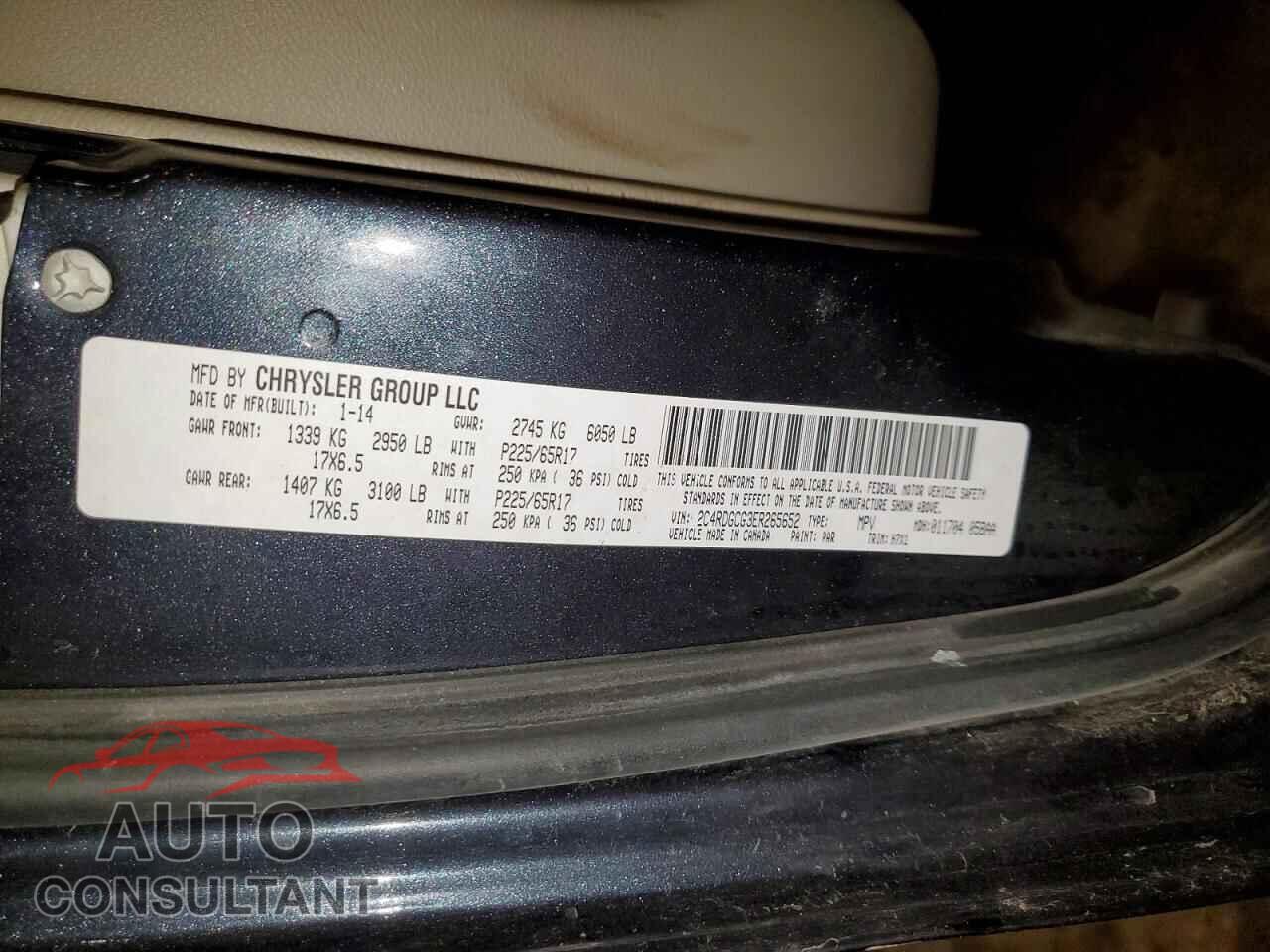 DODGE CARAVAN 2014 - 2C4RDGCG3ER265652