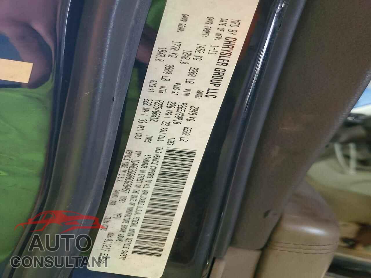 DODGE DURANGO 2011 - 1D4RE2GG0BC628457