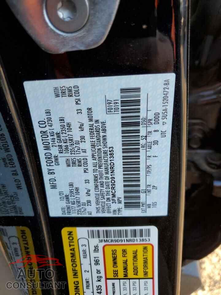 FORD BRONCO 2022 - 3FMCR9D91NRD13853