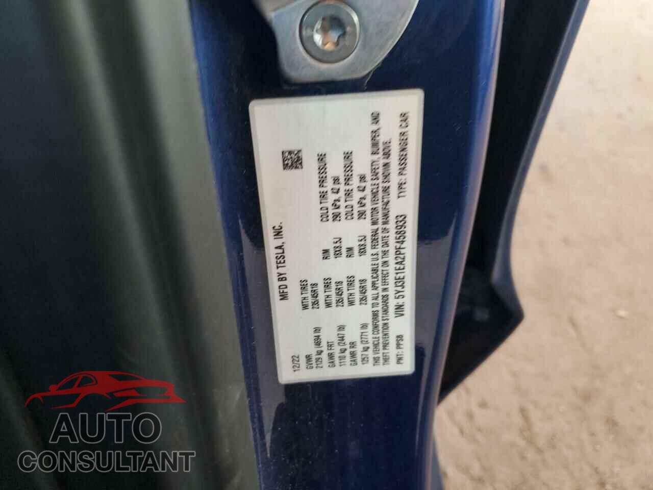 TESLA MODEL 3 2023 - 5YJ3E1EA2PF458933