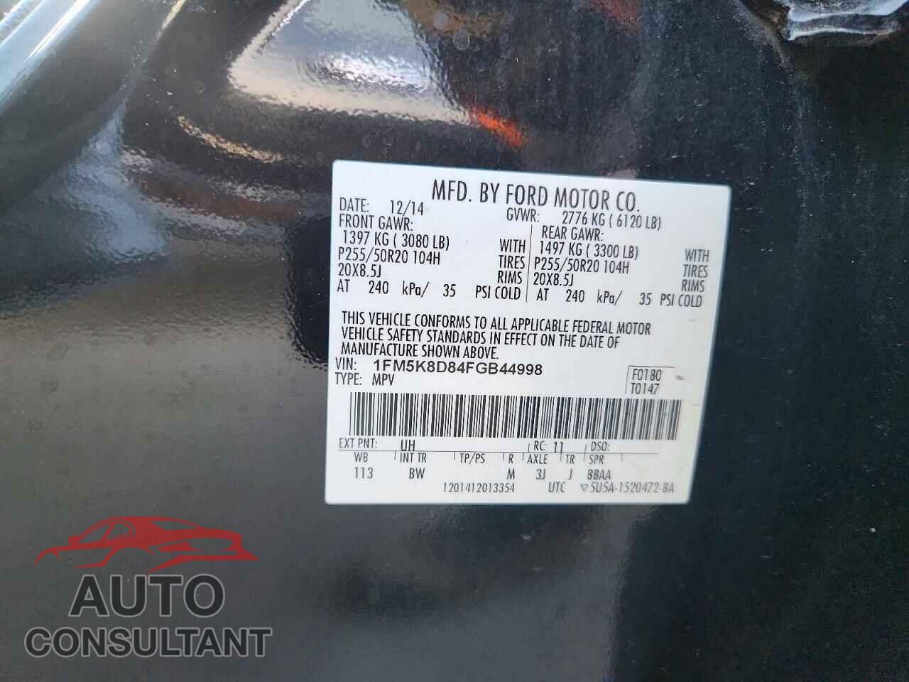 FORD EXPLORER 2015 - 1FM5K8D84FGB44998