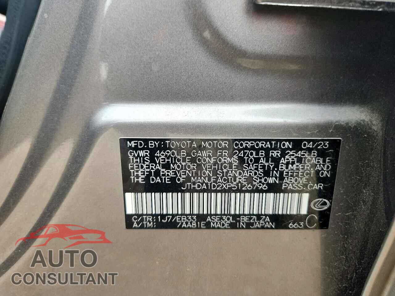 LEXUS IS 2023 - JTHDA1D2XP5126796