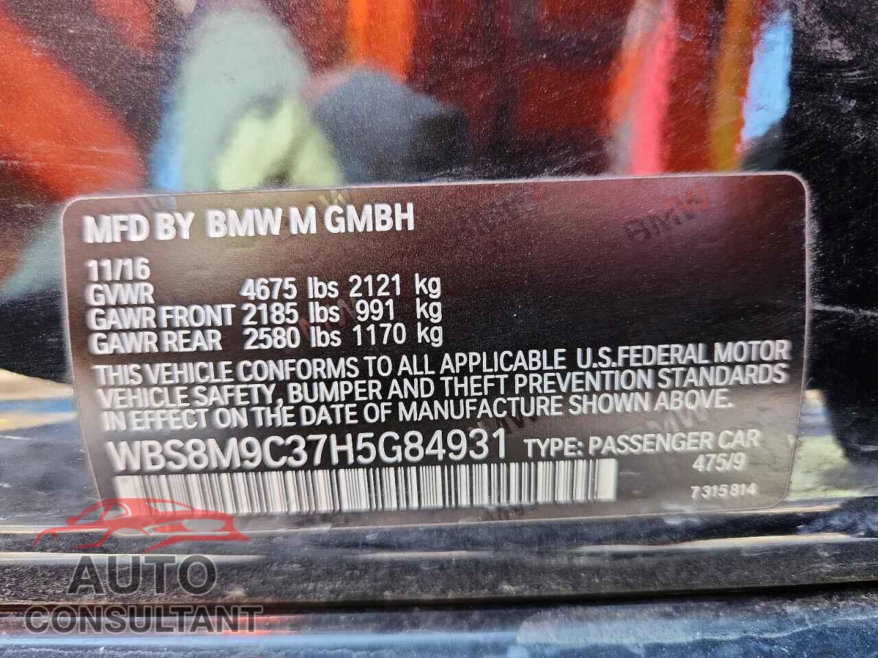 BMW M3 2017 - WBS8M9C37H5G84931