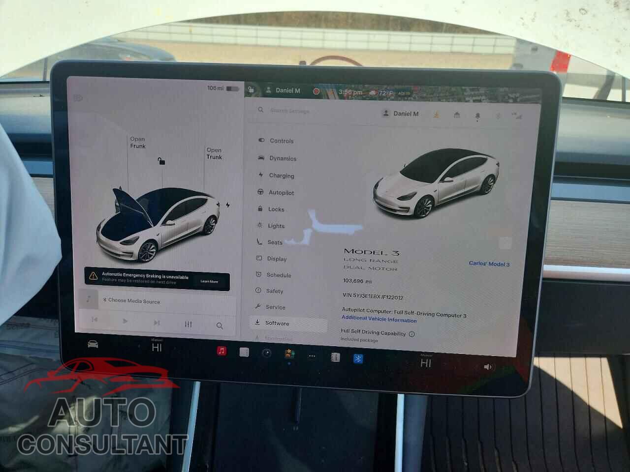 TESLA MODEL 3 2018 - 5YJ3E1EBXJF122012