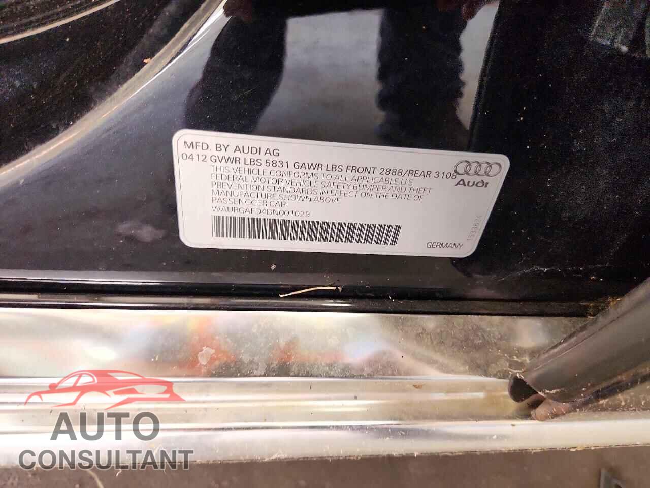 AUDI A8 2013 - WAURGAFD4DN001029