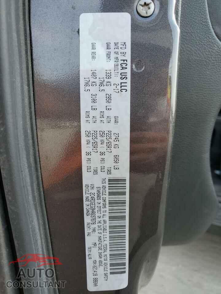 DODGE CARAVAN 2017 - 2C4RDGEG9HR697678