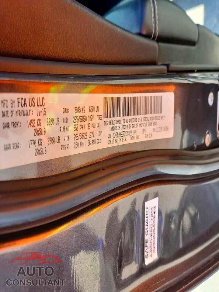 DODGE DURANGO 2015 - 1C4RDHAG6FC139322