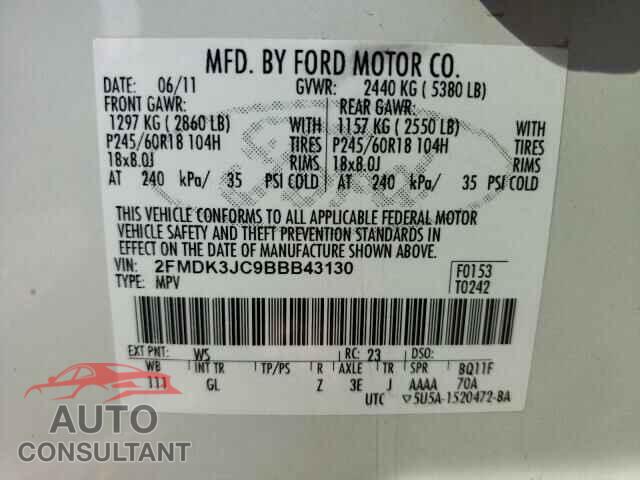 FORD EDGE 2011 - 2FMDK3JC9BBB43130