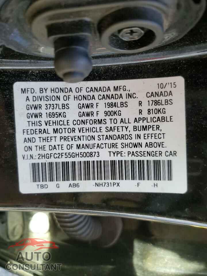 HONDA CIVIC 2016 - 2HGFC2F55GH500873