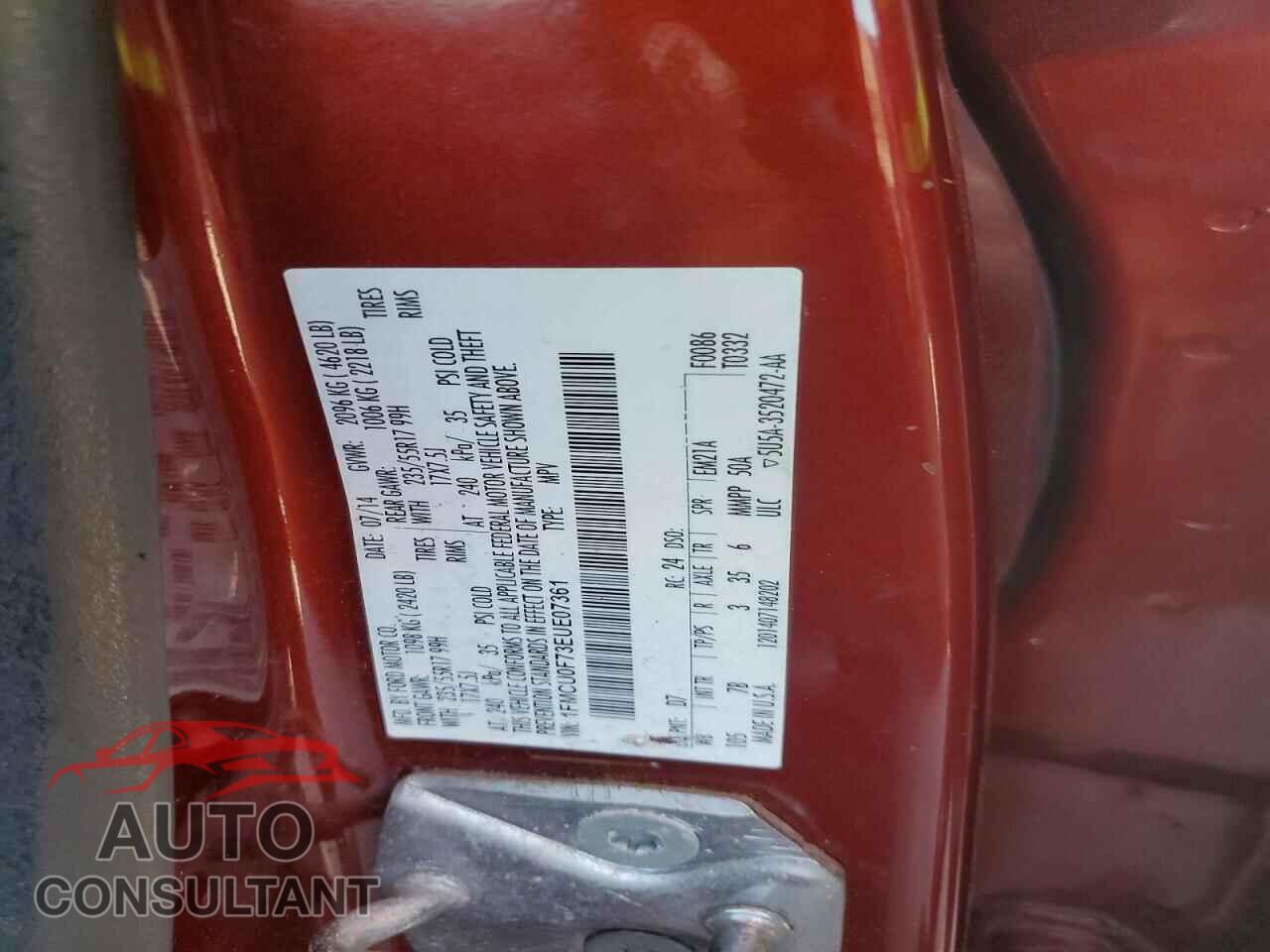 FORD ESCAPE 2014 - 1FMCU0F73EUE07361