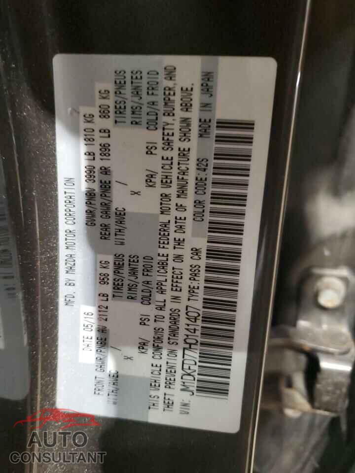 MAZDA CX-3 2017 - JM1DKFD77H0141407
