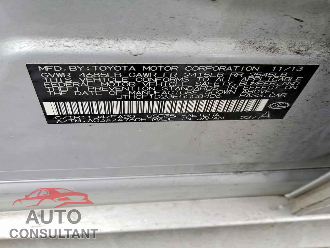 LEXUS IS 2014 - JTHCF1D23E5008406