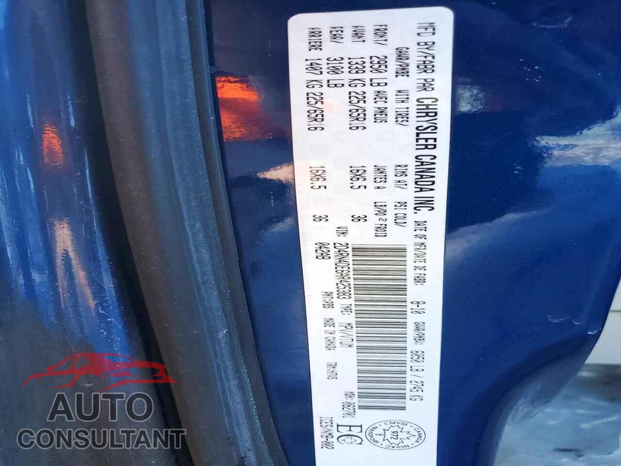 DODGE CARAVAN 2010 - 2D4RN4DE6AR425383