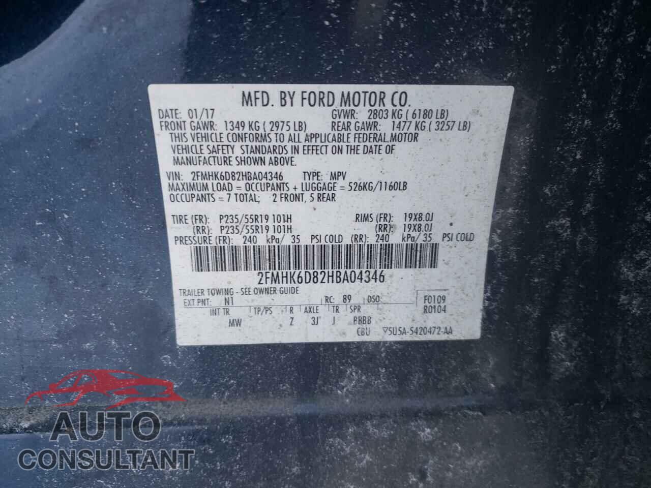 FORD FLEX 2017 - 2FMHK6D82HBA04346