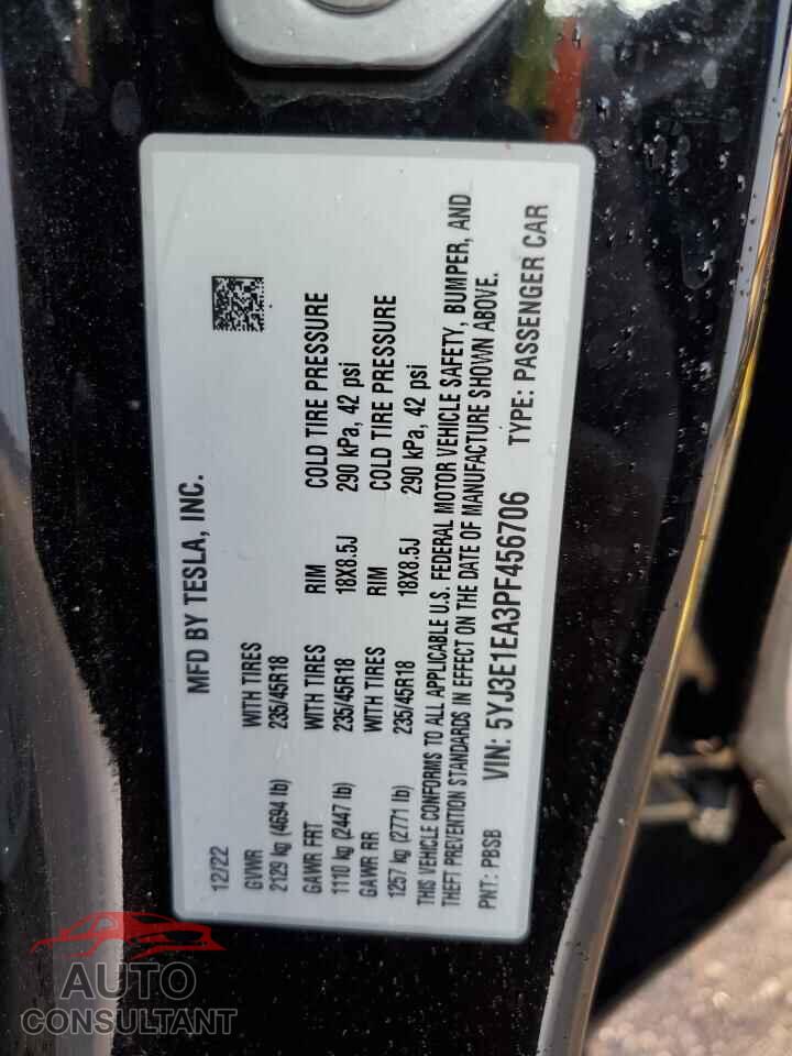 TESLA MODEL 3 2023 - 5YJ3E1EA3PF456706
