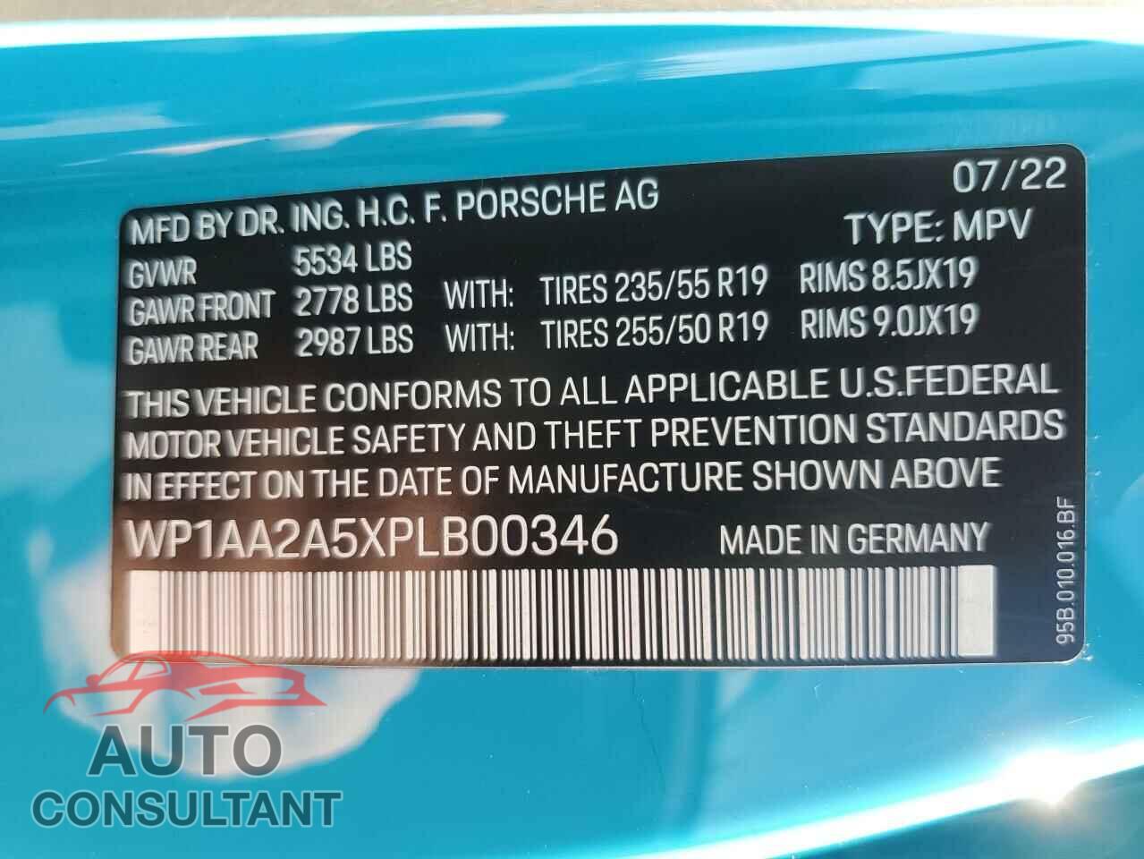 PORSCHE MACAN BASE 2023 - WP1AA2A5XPLB00346