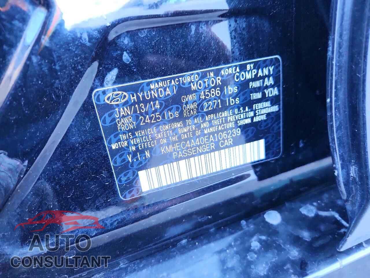 HYUNDAI SONATA 2014 - KMHEC4A40EA106239