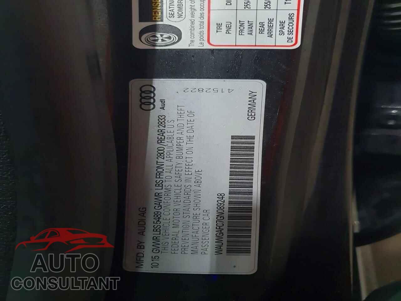 AUDI A7 2016 - WAUWGAFC7GN089248