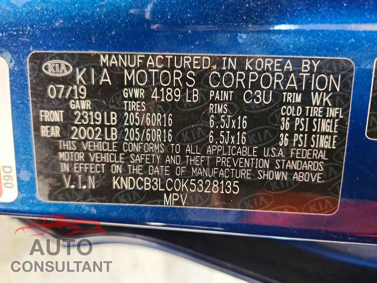KIA NIRO 2019 - KNDCB3LC0K5328135