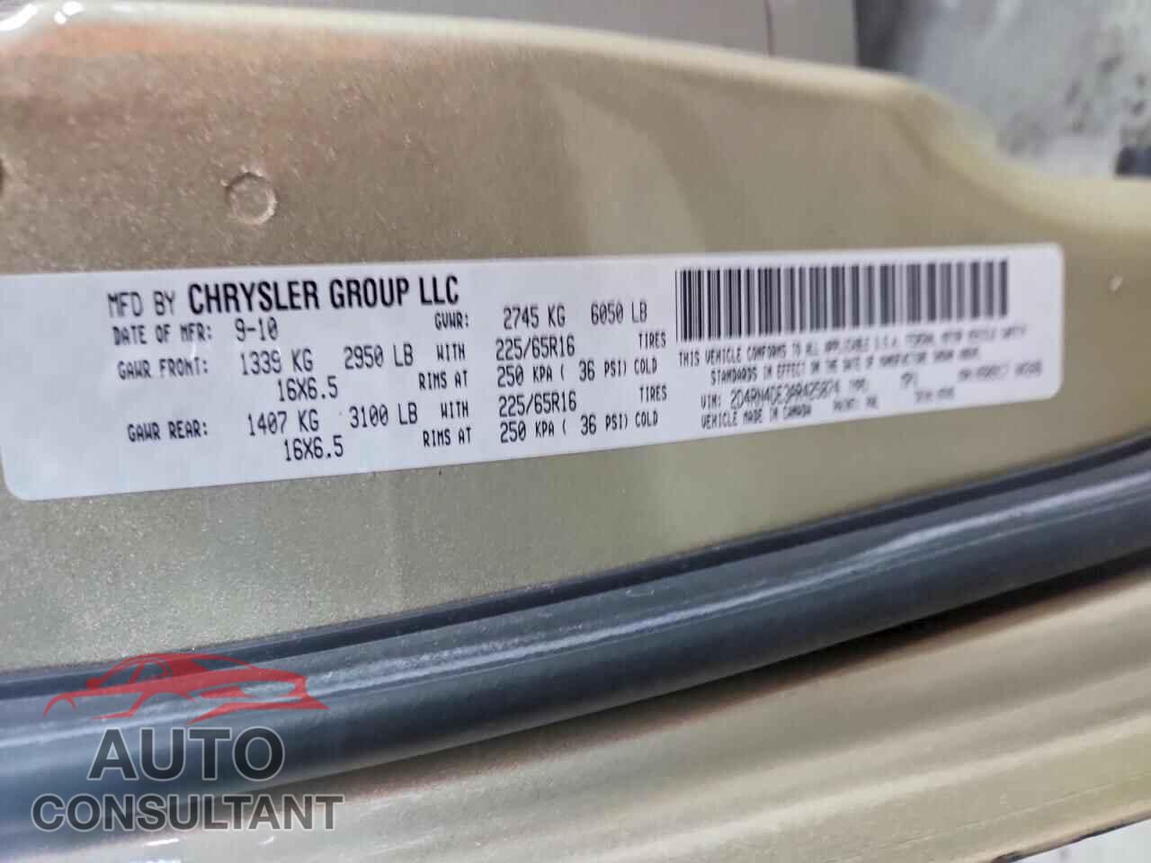 DODGE CARAVAN 2010 - 2D4RN4DE3AR425874