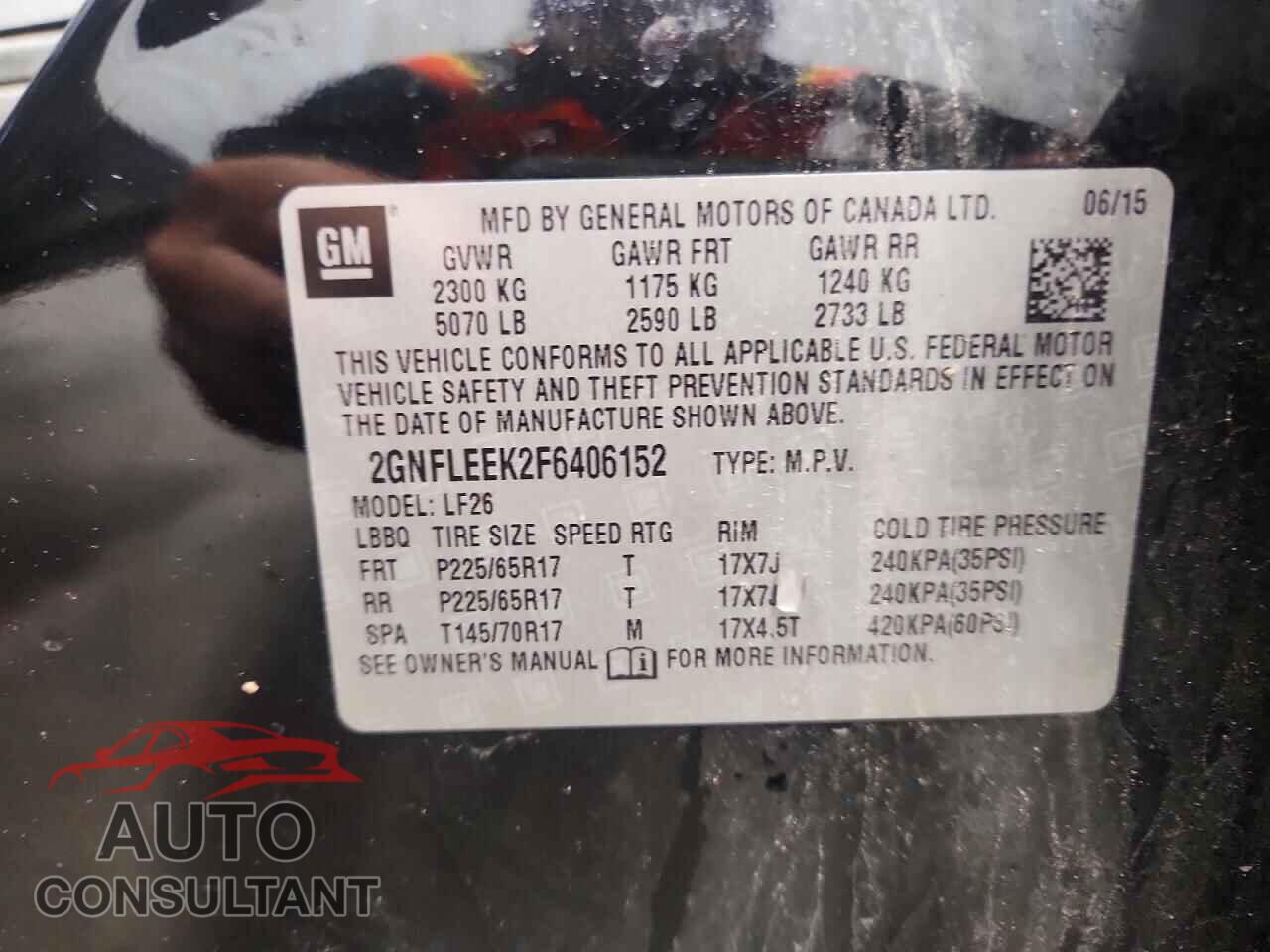 CHEVROLET EQUINOX 2015 - 2GNFLEEK2F6406152