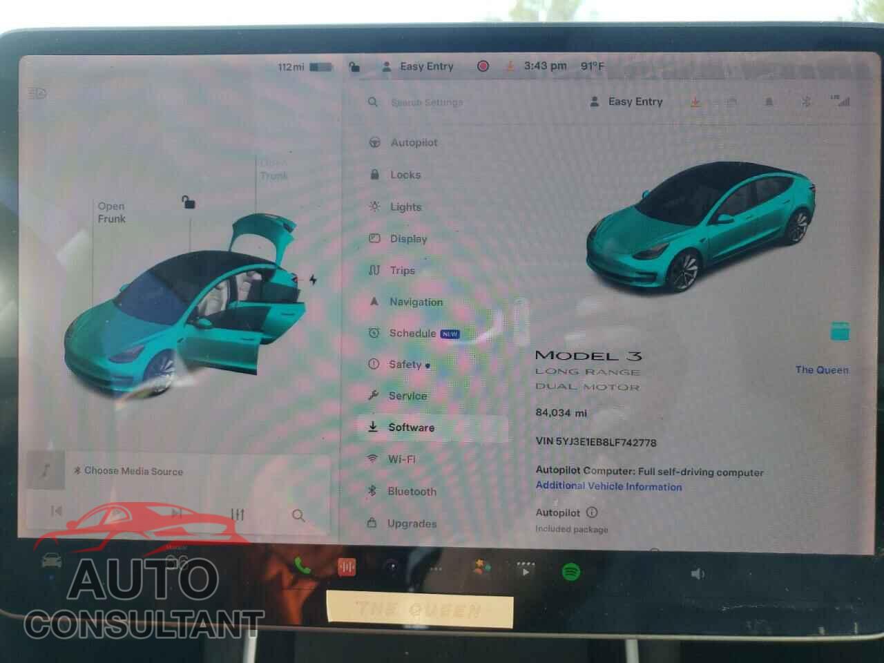TESLA MODEL 3 2020 - 5YJ3E1EB8LF742778