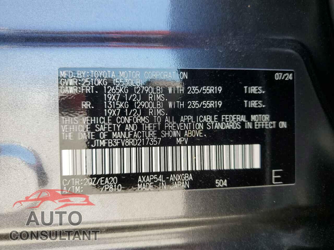 TOYOTA RAV4 2024 - JTMFB3FV8RD217357