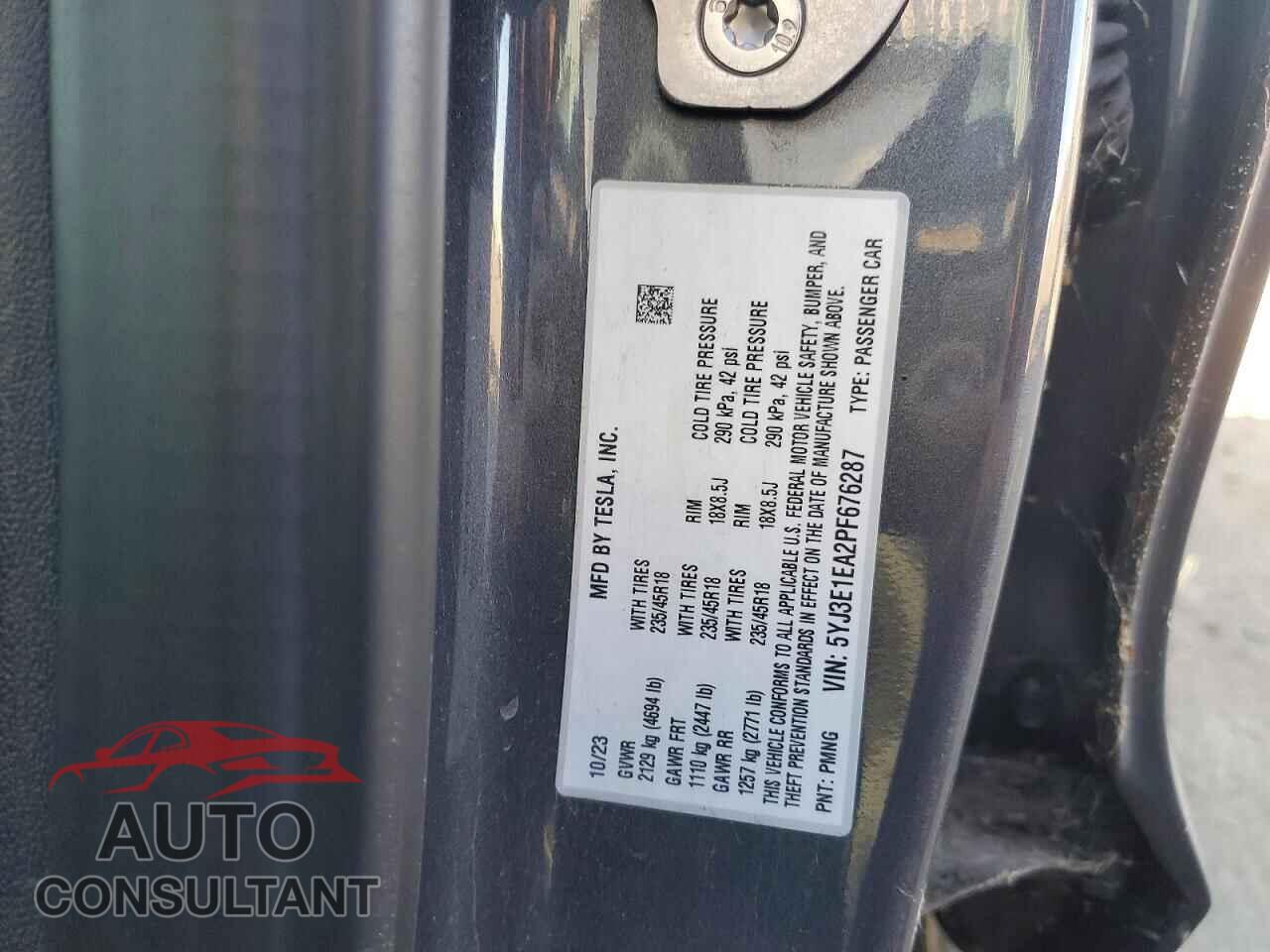 TESLA MODEL 3 2023 - 5YJ3E1EA2PF676287