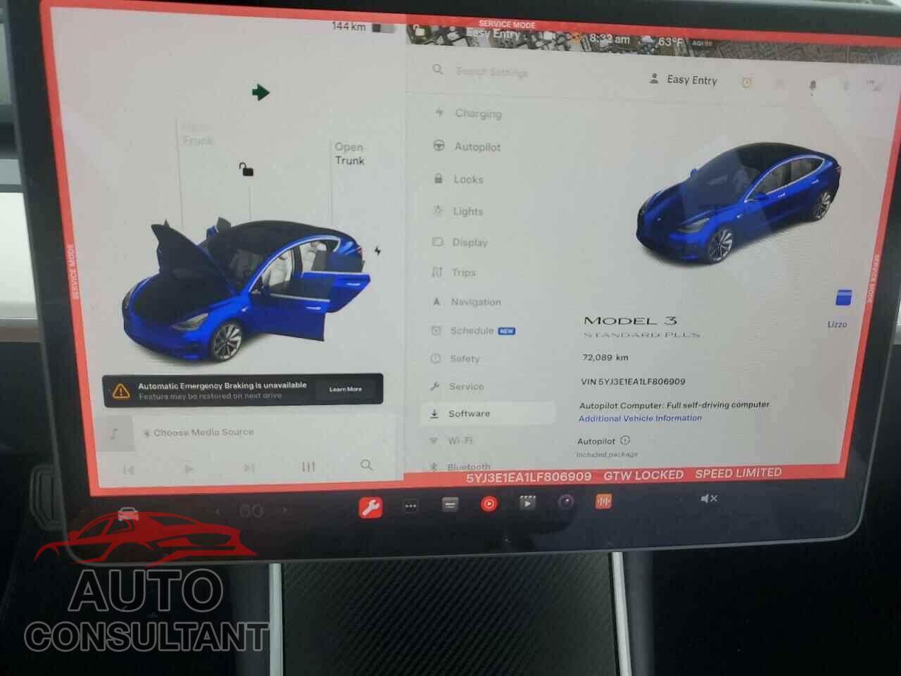 TESLA MODEL 3 2020 - 5YJ3E1EA1LF806909