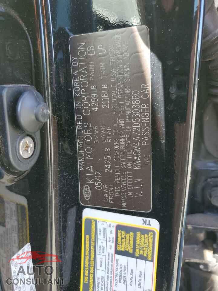 KIA OPTIMA 2013 - KNAGM4A72D5303860