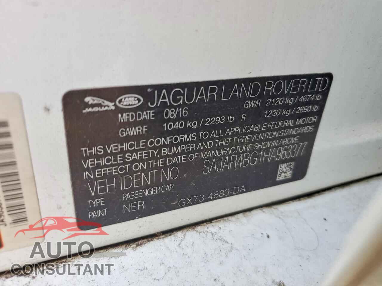 JAGUAR XE 2017 - SAJAR4BG1HA963377