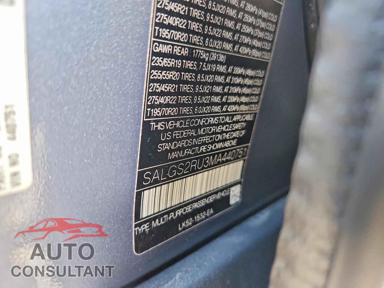 LAND ROVER RANGE ROVER 2021 - SALGS2RU3MA440751