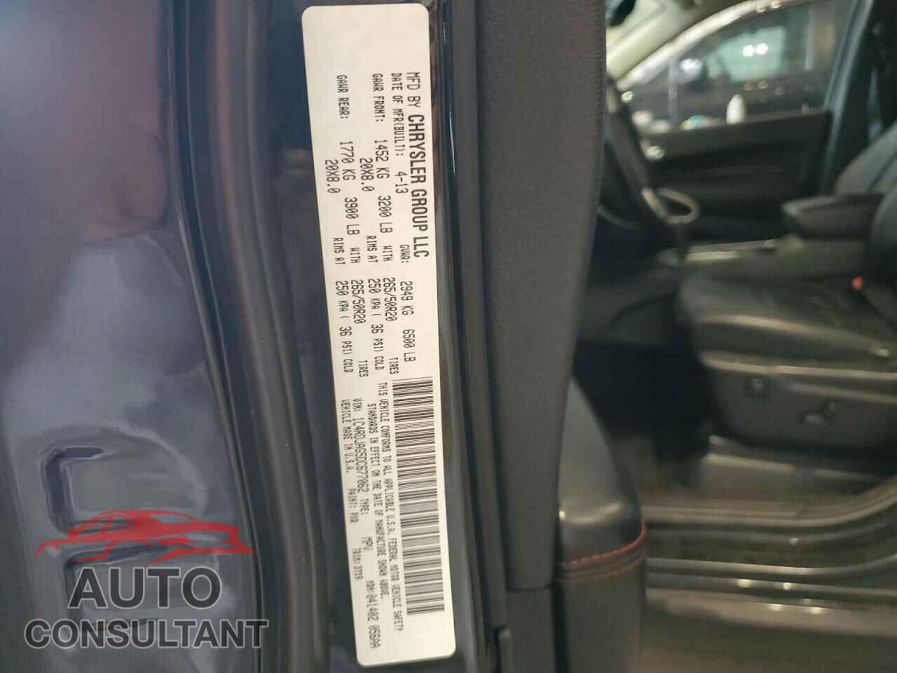 DODGE DURANGO 2013 - 1C4RDJAG5DC677062