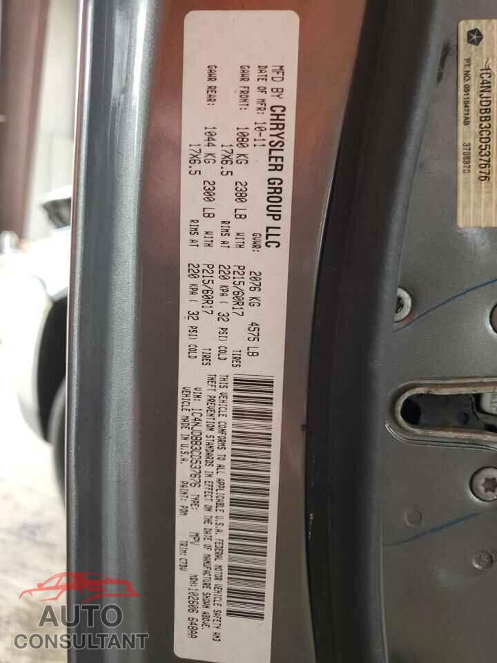 JEEP COMPASS 2012 - 1C4NJDBB3CD537676