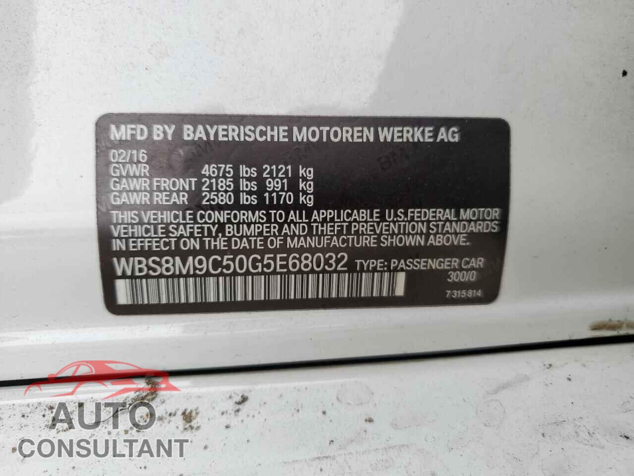 BMW M3 2016 - WBS8M9C50G5E68032