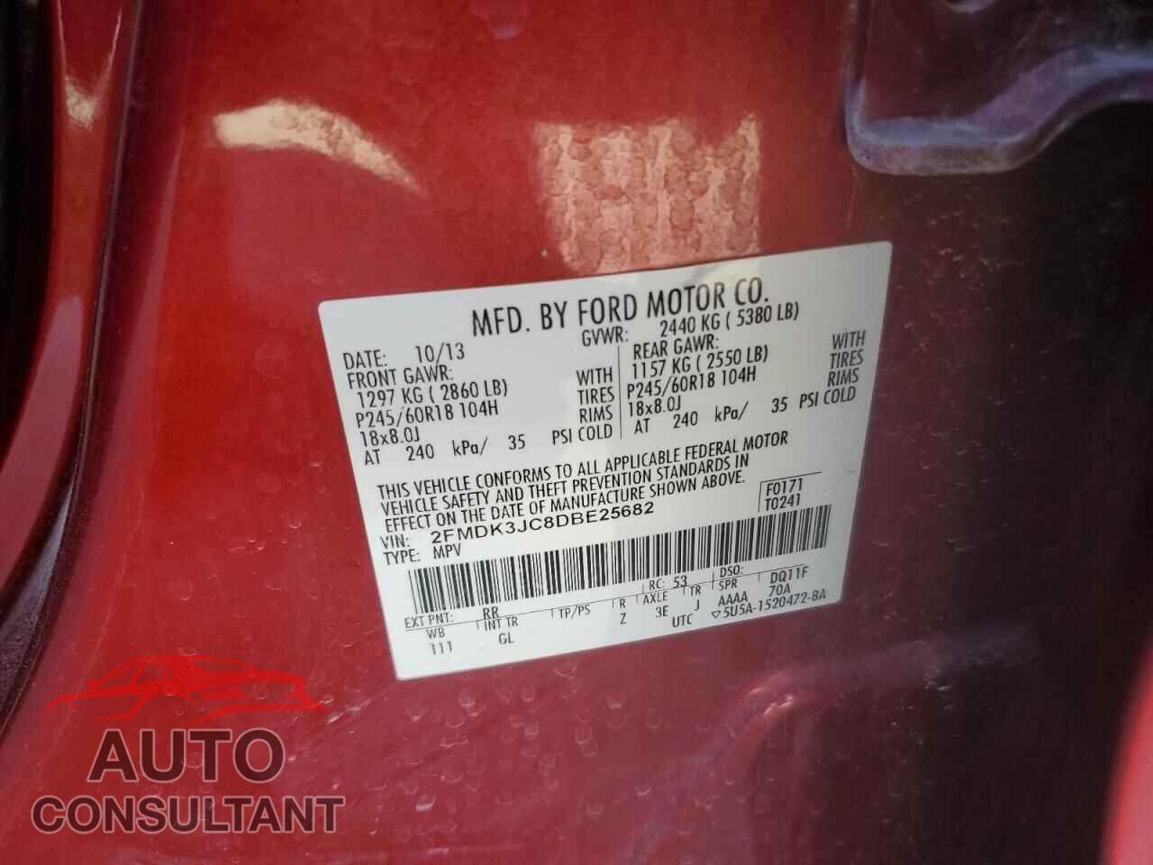 FORD EDGE 2013 - 2FMDK3JC8DBE25682