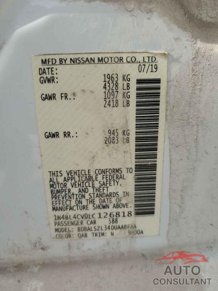 NISSAN ALTIMA 2020 - 1N4BL4CV0LC126818