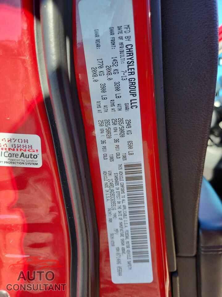 DODGE DURANGO 2013 - 1C4RDJAG9DC695516