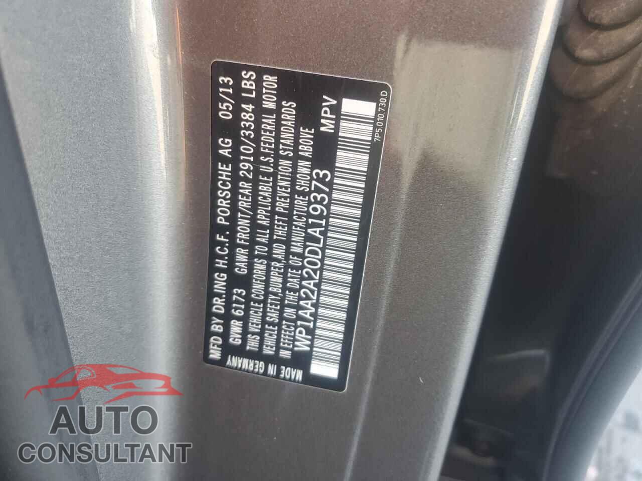 PORSCHE CAYENNE 2013 - WP1AA2A20DLA19373