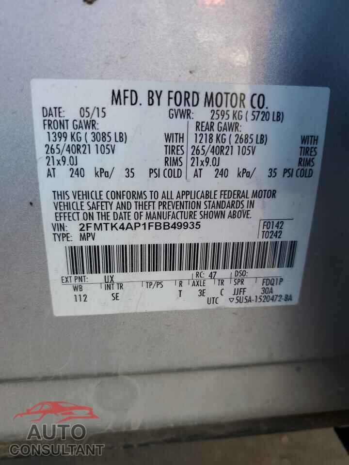 FORD EDGE 2015 - 2FMTK4AP1FBB49935