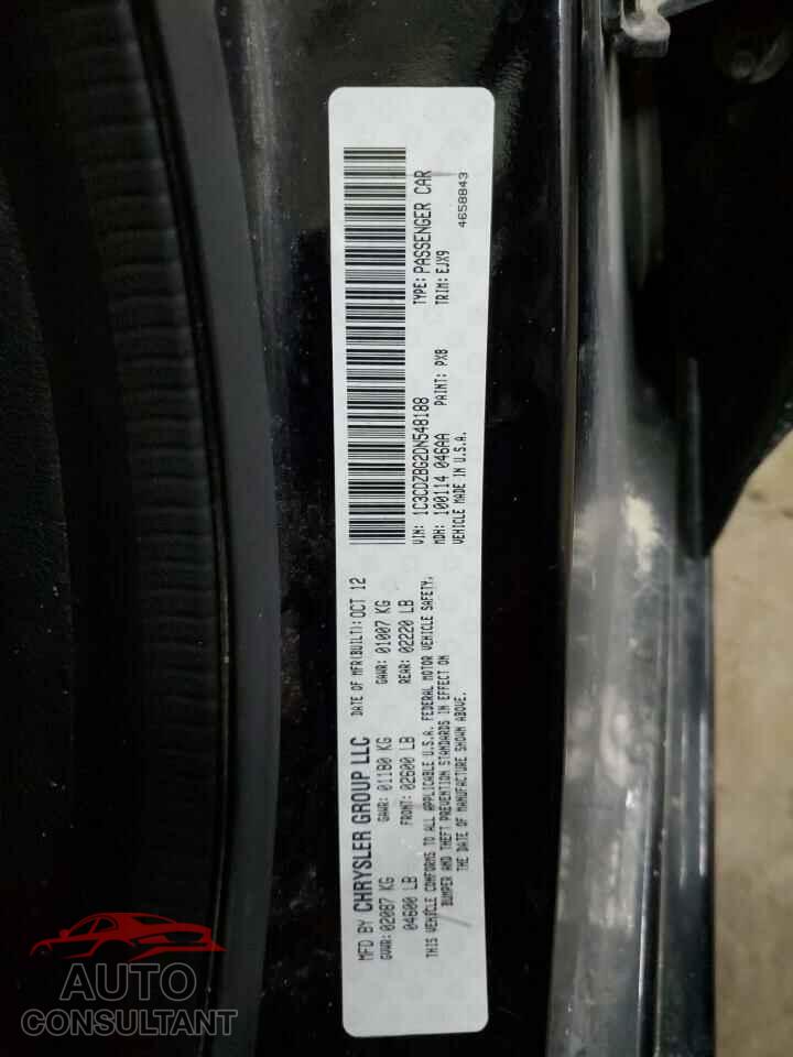 DODGE AVENGER 2013 - 1C3CDZBG2DN548188