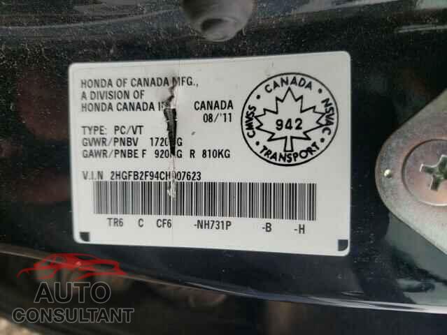 HONDA CIVIC 2012 - 2HGFB2F94CH007623