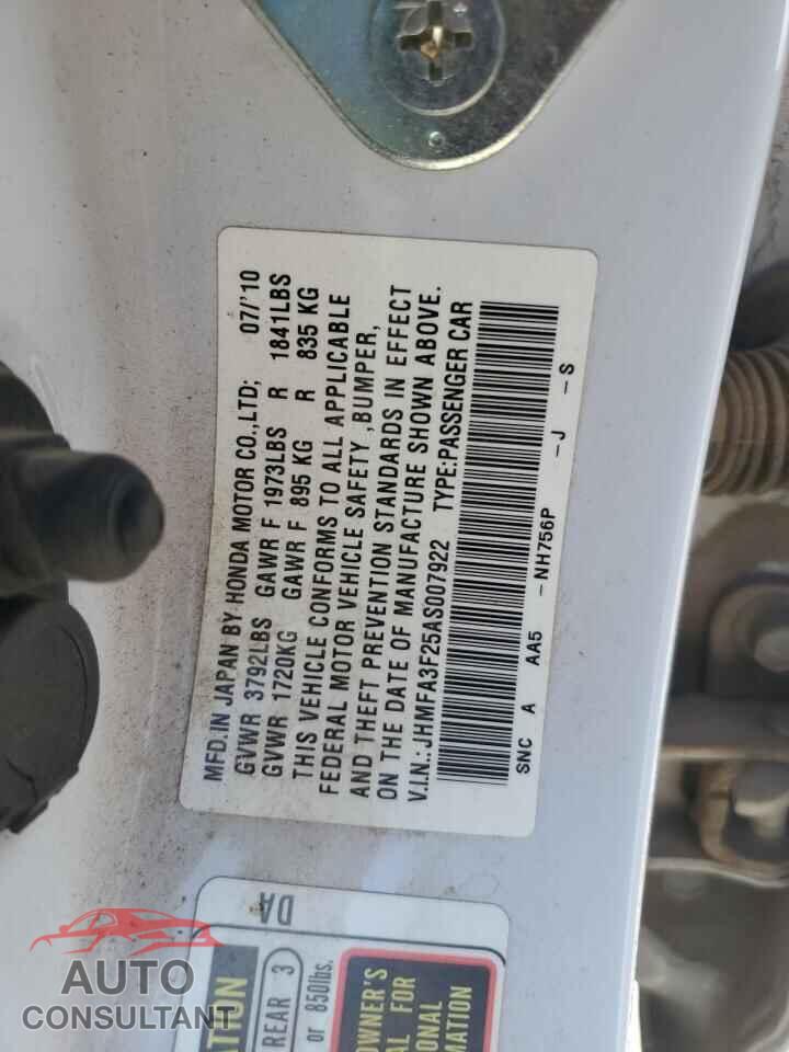 HONDA CIVIC 2010 - JHMFA3F25AS007922