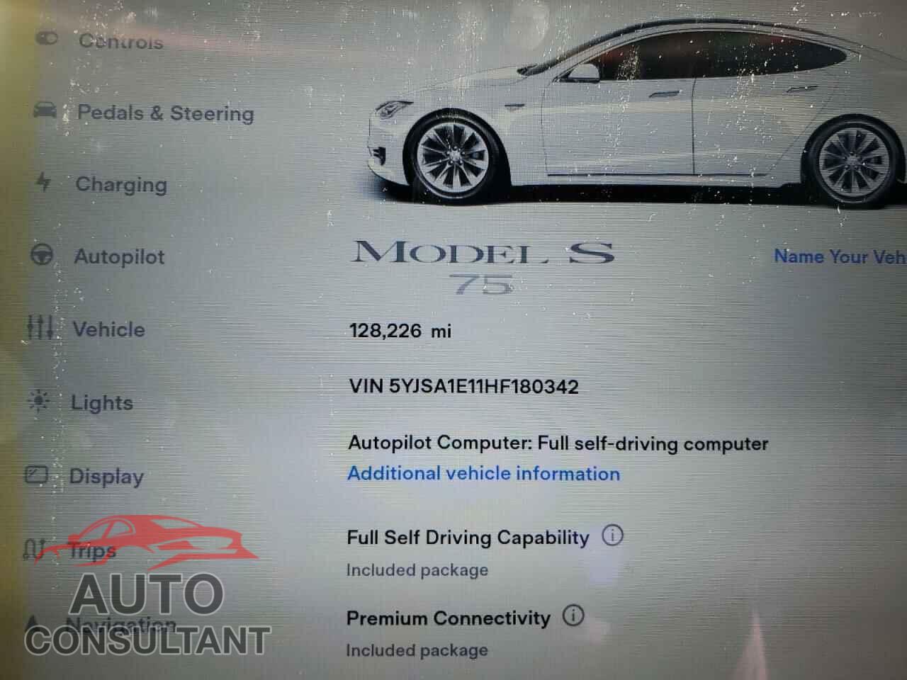 TESLA MODEL S 2017 - 5YJSA1E11HF180342