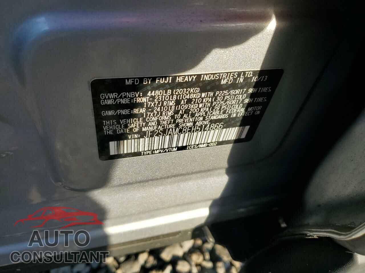 SUBARU FORESTER 2014 - JF2SJAMC8EH514866