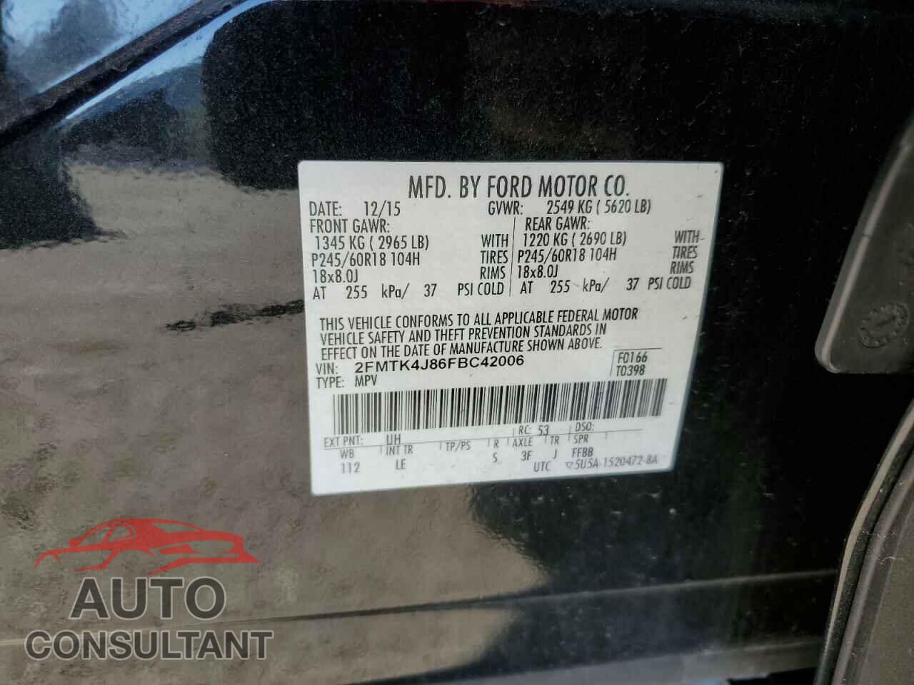 FORD EDGE 2015 - 2FMTK4J86FBC42006