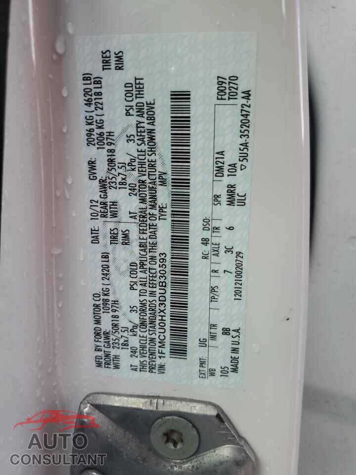 FORD ESCAPE 2013 - 1FMCU0HX3DUB30593