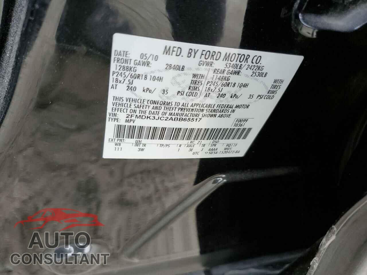 FORD EDGE 2010 - 2FMDK3JC2ABB65517