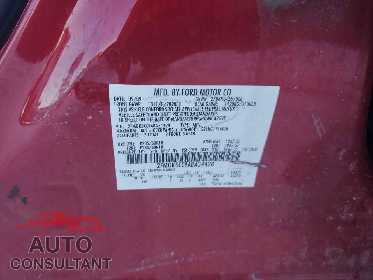 FORD FLEX 2010 - 2FMGK5CC9ABA34428
